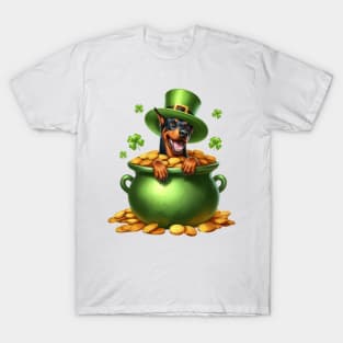 St Patricks Day Doberman Pinscher Dog T-Shirt